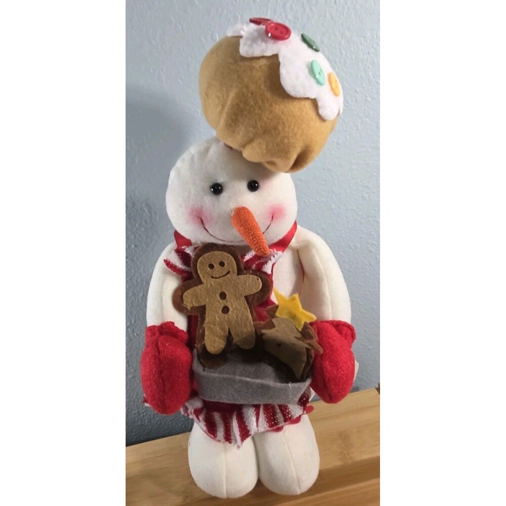 Dan Dee Snowman Plush Baker Standing Basket Gingerbread Holiday Christmas Cookie